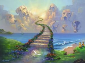 Jim Warren, "Remembering the Rainbow Bridge" Hand Signed, Artist Embellished AP Limited Edition Giclee on Canvas with COA Lowest price avail